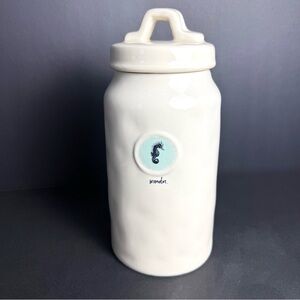 RAE DUNN ARTISAN COLLECTION By MAGENTA Seahorse Canister “Wander” Beach Seahorse